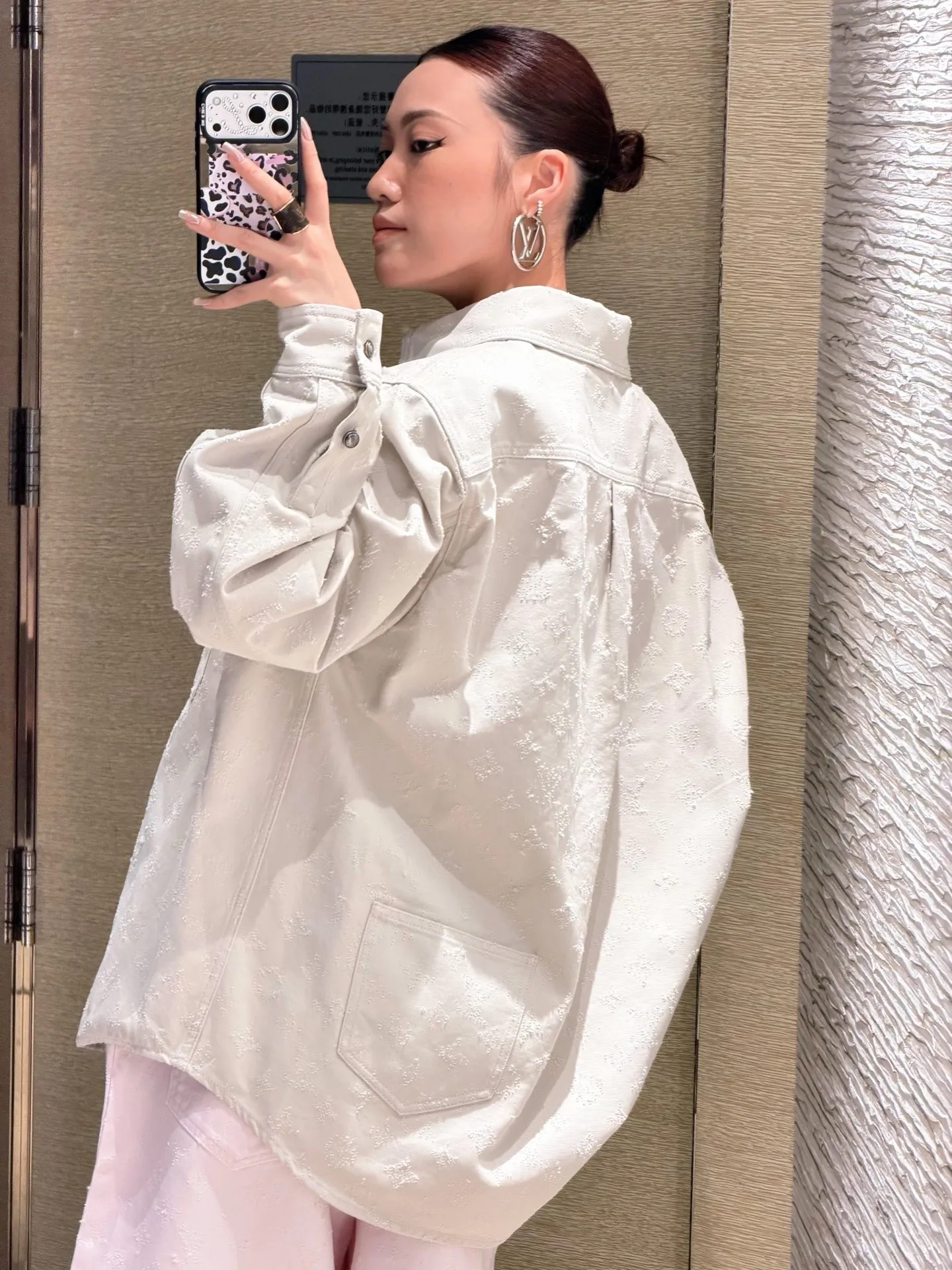 Louis Vuitton/Louis Vuitton presbyopic needle-punched denim shirt jacket